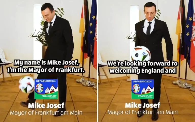 Euro 2024: Frankfurt Mayor Displays Football Skills, Welcomes England Fans