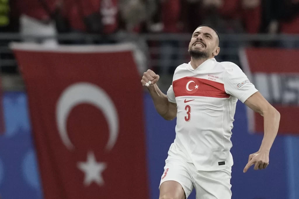 Demiral’s Brace Secures Turkey’s 2-1 Victory Over Austria, Setting Up Euro 2024 Quarterfinal Against Netherlandsillustration